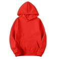 thumbnail image 1 of bbymog Oversized Hoodie Men Fall Winter Sports Casual Pullover Top Solid Color Classic Sweatshirts Long Sleeve Clothes with Drawstring Red XL, 1 of 6