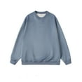 thumbnail image 1 of bbymog Oversized Sweatshirt for Men Casual Crewneck Sweatshirts Solid Color Long Sleeve Pullover Top Soft Comfy Cotton Clothing Sky Blue XXXXXL, 1 of 4