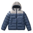 thumbnail image 1 of bbymog Puffer Jacket for Boys Winter Warm Zip Up Jackets for Girls Casual Outerwear Coats Girls Clothes Size 14-16 Navy 12 Years, 1 of 7