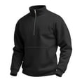 thumbnail image 1 of bbymog Quarter Zip Pullover Men Long Sleeve Casual Comfy Sweatshirt Outdoor Sports Stand Up Collar Oversized Sweatshirts with Pocket Black A M, 1 of 2
