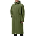 thumbnail image 1 of bbymog Rain Jacket Men Waterproof Lightweight Long Hood Jacket Outerwear Solid Color Long Sleeve Casual Oversized Raincoat with Pockets Army Green XL, 1 of 8