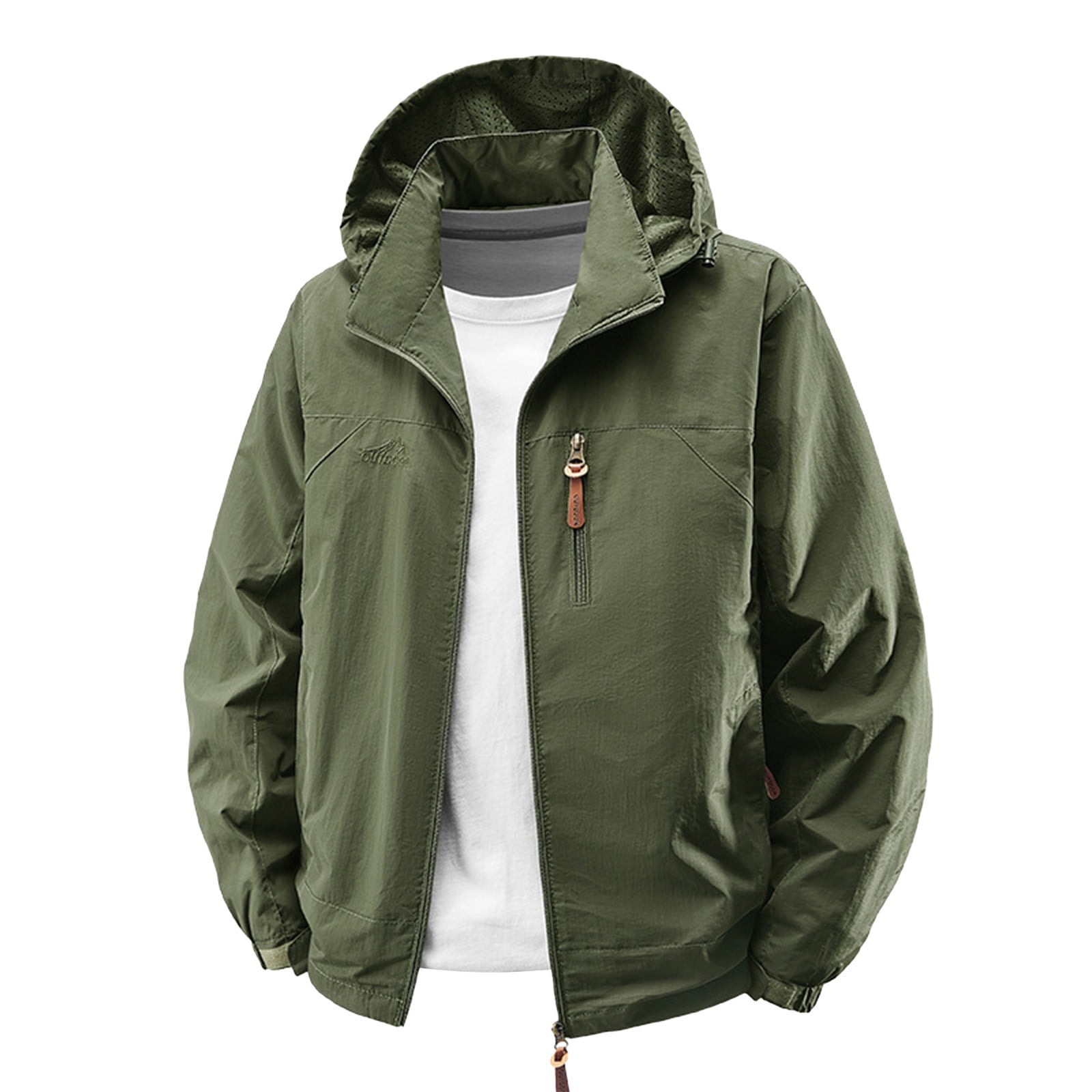Pocketed Zip Up Long Sleeve Hooded Jacket