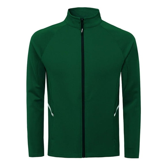 bbymog Sport Coats for Men Long Sleeve Slim Fit Winter Jacket with Zipper Solid Color Stand Collar Oversized Casual Outerwear Green S