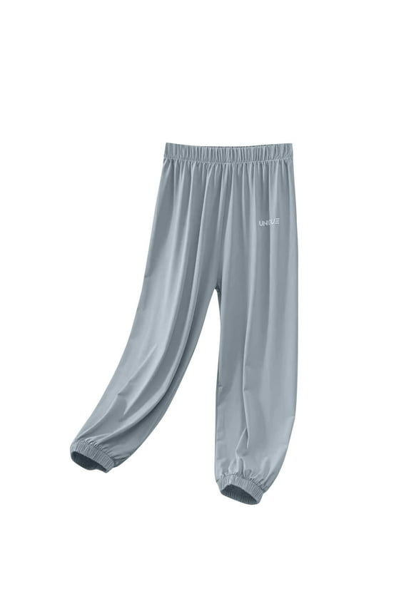 Summer Pants for Girls Fashion Elastic Waist Thin Ice Silk Speed Drying Pants Children's Sunscreen Sports Casual Pants
