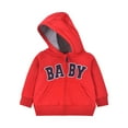 thumbnail image 1 of bbymog Sweatshirts for Girls Long Sleeve Zip Up Hoodie with Pocket Fall Casual Hoodies for Girls Cute Baby Outerwear Red 18-24 Months, 1 of 3