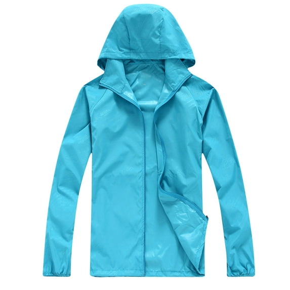 bbymog Sweatshirts for Men Full Zip Sun Protection Hoodies Oversized Long Sleeve Hooded Sweatshirt for Fishing Hiking Running Sky Blue S
