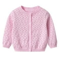 thumbnail image 1 of bbymog Toddler Cardigan Girls' Fashion Button-Up Cardigan Sweater Long Sleeve Knitted Sweaters for Girls Clothes for Girls Pink B Pink, 1 of 6