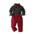 thumbnail image 1 of bbymog Toddler Dress Suit Baby Boys Clothes Sets Christmas Bowtie Shirts Suspenders Pants 3Pcs Gentleman Outfits Suits Winter Newborn Boy Outfits Red C 3 Years, 1 of 3
