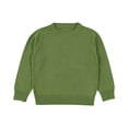 thumbnail image 1 of bbymog Unisex Sweater Boys' Fashion Solid Color Pullover Sweaters Crewneck Long Sleeve Toddler Sweater Baby Girl Winter Clothes Green C Green, 1 of 5