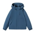 thumbnail image 1 of bbymog Waterproof Jackets for Men Solid Color Long Sleeve Cargo Coat Plus Size Hooded Windbreaker Outdoor Rain Jacket with Pocket Blue XXL, 1 of 2