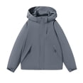 thumbnail image 1 of bbymog Waterproof Jackets for Men Solid Color Long Sleeve Cargo Coat Plus Size Hooded Windbreaker Outdoor Rain Jacket with Pocket Gray B XXL, 1 of 2