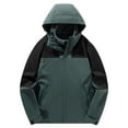 thumbnail image 1 of bbymog Wind Breaker Jackets Men Patchwork Long Sleeve Hooded Casual Outerwear Winter Warm Stand Up Collar Plus Size Sports Coat for Men Army Green M, 1 of 7