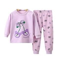 thumbnail image 1 of bbymog Winter Baby Girl Clothes 2 piece Thermal Underwear Outfits for Girls Long Sleeve Shirts & Long Johns Set Purple 6 Years, 1 of 3
