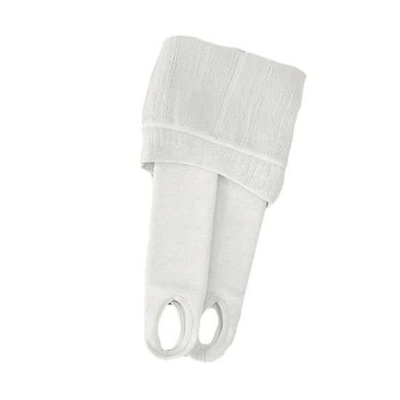 bbymog Winter Black Leggings Girls Thick Warm Footed Stockings Socks School Uniform Pantyhose for Girls White XL