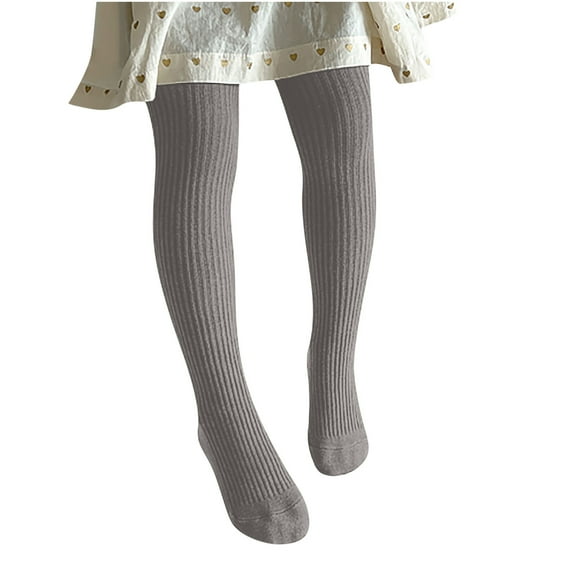 bbymog Winter Footed Knits Stockings for Girls Warm Tights Socks and Leggings Dark Gray M