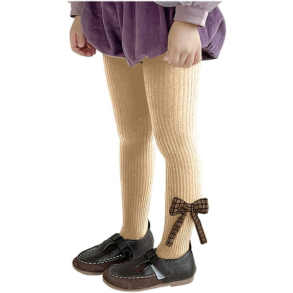 bbymog Winter Girls' Tights Warm Footed Knits Stockings Bottom Socks and Pant Pantyhose Orange L
