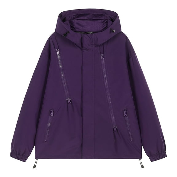 bbymog Winter Jackets for Men Plus Size Solid Color Full Zip Windbreaker Fashion Long Sleeve Hooded Coat for Hiking Travel Outdoor Dark Blue A XXXXXL