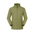 thumbnail image 1 of bbymog Winter Jackets for Men Solid Color Long Sleeve Casual Windbreaker Fall Winter Stand Up Collar Plus Size Raincoat with Pockets Army Green XXL, 1 of 6
