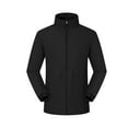 thumbnail image 1 of bbymog Winter Jackets for Men Solid Color Long Sleeve Casual Windbreaker Fall Winter Stand Up Collar Plus Size Raincoat with Pockets Black A XXL, 1 of 7