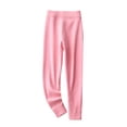 thumbnail image 1 of bbymog Winter Thermal Underwear for Kids Girls Warm Fleece Long Johns Sweatpants Solid Color Elastic Waist Thermals Pants for Boys Pink 3-4Years, 1 of 6