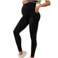 thumbnail image 1 of bbymog Women's Maternity Leggings with Pockets Over The Belly Slim Fit Stretch Yoga Pants Maternity Clothes Black G XL, 1 of 8