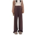 thumbnail image 1 of bbymog Womens Pregnancy Straight Pants Fashion Solid Color Straight Denim Pants Pregnancy Clothes Coffee P L, 1 of 3