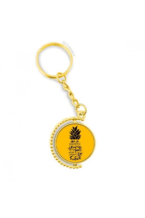 be a sweet pineapple yellow quote metal connector key chain accessory en keyholder