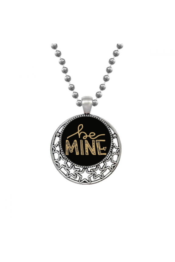 be mine quote handwrite necklaces pendant retro moon stars jewelry