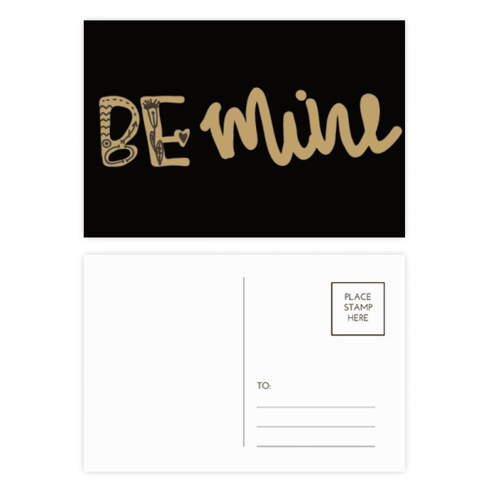 be mine quote handwrite postcard set birthday mailing thanks greeting card
