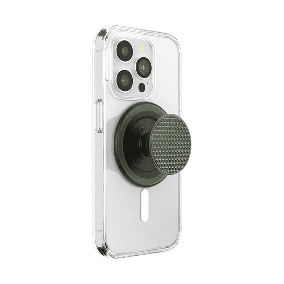PopSockets Phone Grip for MagSafe, Magnetic Holder, Phone Stand, Green - Triangle Knurl Olive