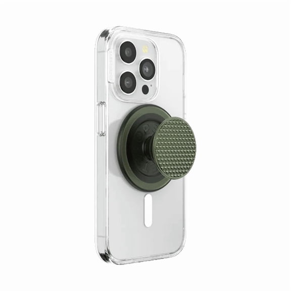 PopSockets Phone Grip for MagSafe, Magnetic Holder, Phone Stand, Green - Triangle Knurl Olive