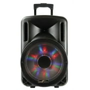 beFree Sound 12 Inch Woofer Portable Bluetooth Powered PA Tailgate Party Rechargeable Speaker With Illuminating Lights