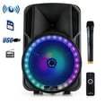 thumbnail image 1 of beFree Sound 12 inch Bluetooth Rechargeable Portable PA Party Speaker with Reactive LED Lights, 1 of 2