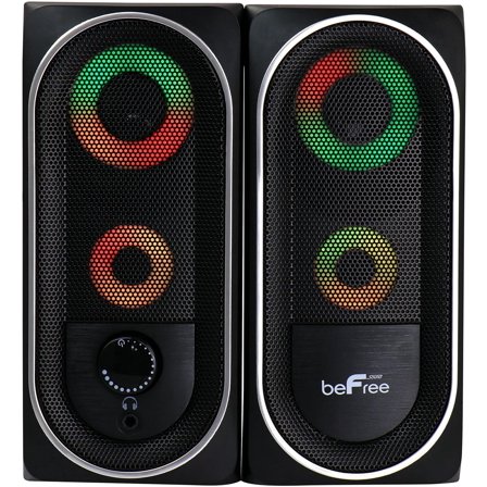 beFree Sound 2.0 Computer Gaming Speakers with LED RGB Lights