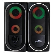 beFree Sound 2.0 Computer Gaming Speakers with LED RGB Lights