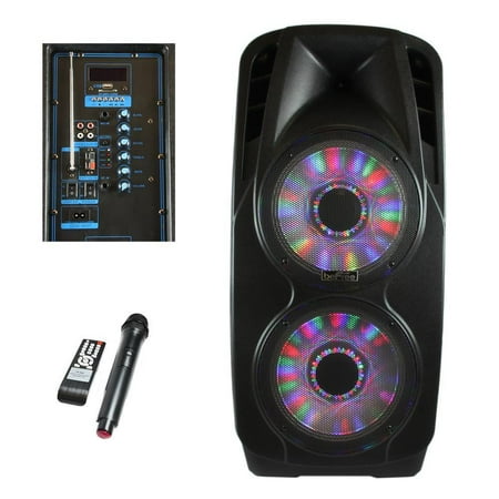 beFree Sound 2x's 12 Inch Woofer Portable Bluetooth Powered PA Tailgate Party Speaker