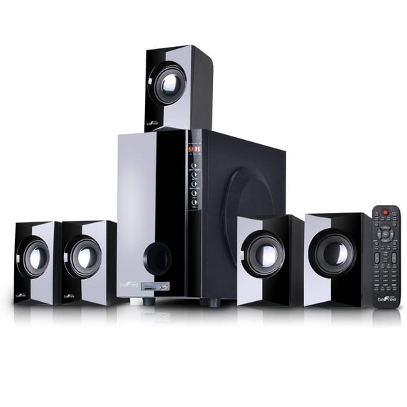 beFree Sound BFS-430 5.1 Channel Surround Sound Bluetooth Speaker System in Black