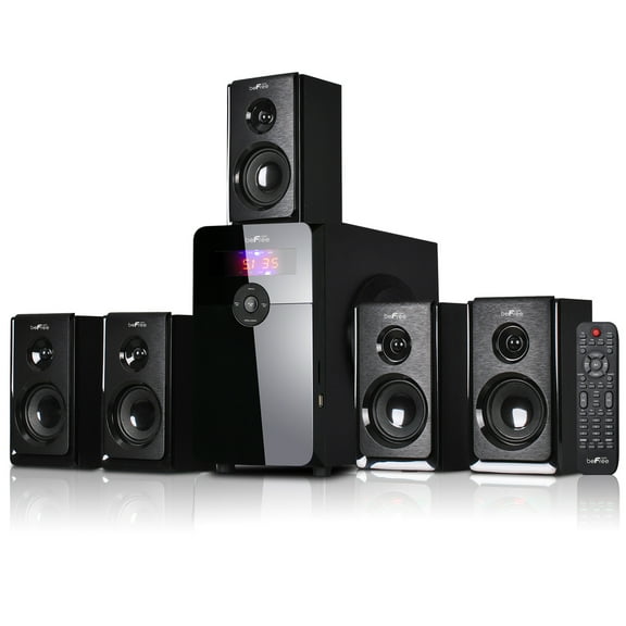 beFree Sound BFS-450 5.1 Channel Surround Sound Bluetooth Speaker System in Black