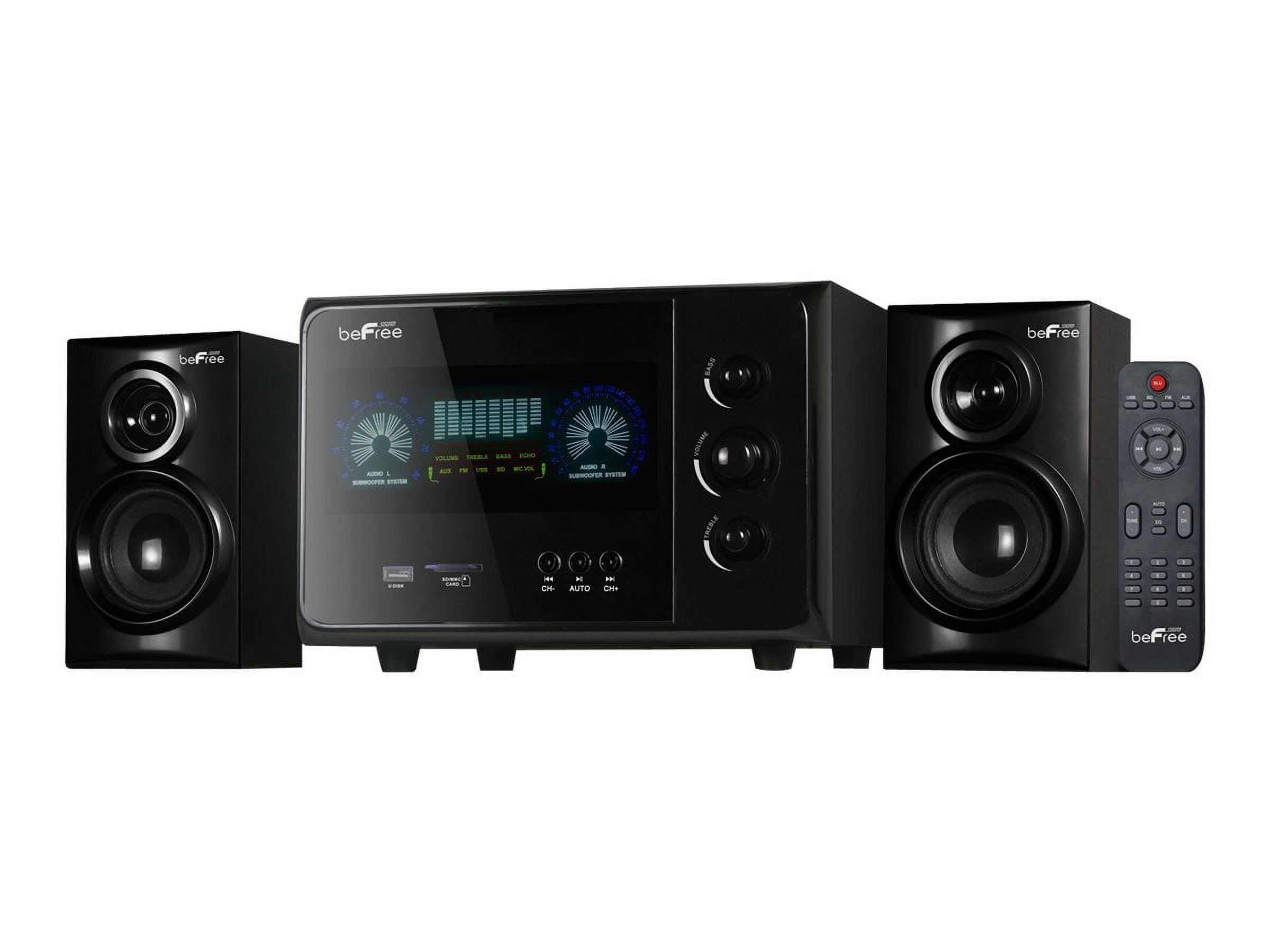 beFree Sound BFS-99X 2.1 Channel Surround Sound Bluetooth Speaker System, Red beFree Sound BFS-99X 2.1 Channel Home Stereo Music System