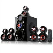 beFree Sound BFS-600 5.1 Channel Surround Sound Bluetooth Speaker System- Red
