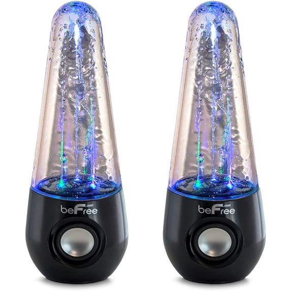 beFree Sound Bluetooth LED Dancing Water Multimedia Speakers in Black