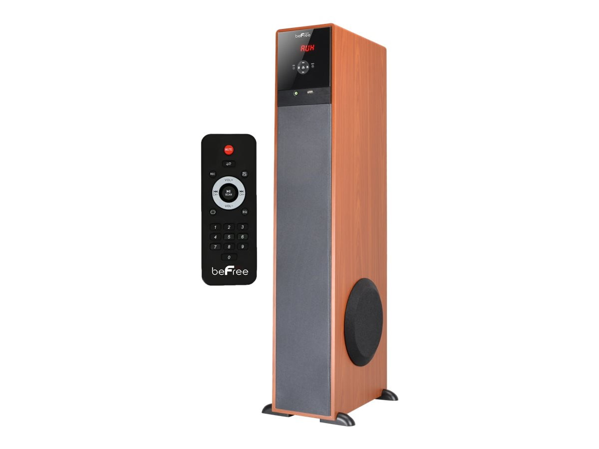 beFree Sound Bluetooth Powered Tower Speaker - Wood