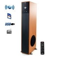 beFree Sound Bluetooth Powered Tower Speaker Wood