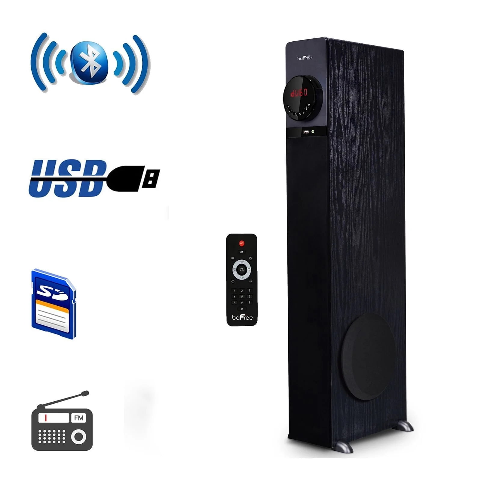 beFree Sound Bluetooth Powered Tower Speaker