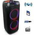 thumbnail image 1 of beFree Sound Dual 8 Inch Bluetooth Wireless Portable Party Speaker with Reactive Lights, 1 of 6