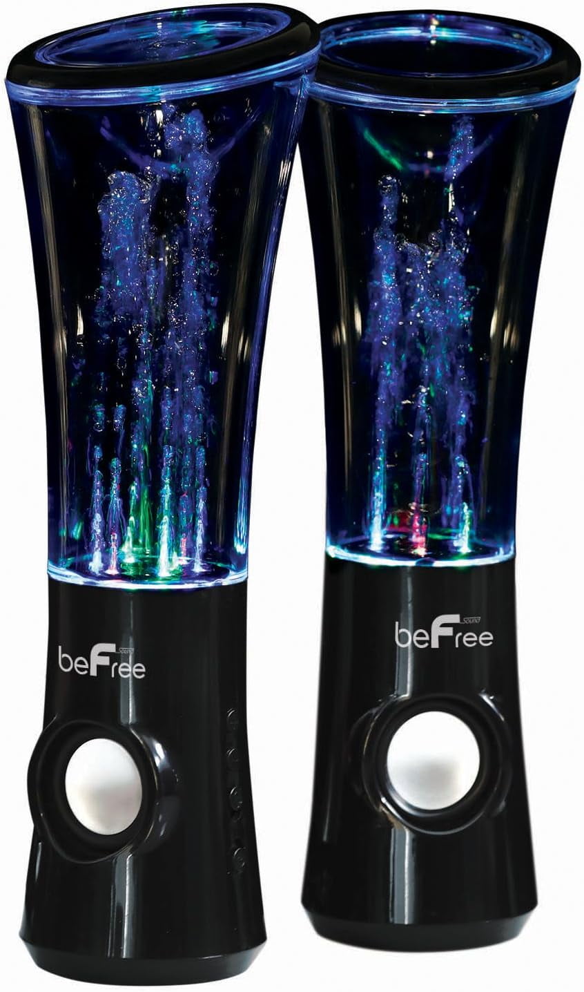 beFree Sound Multimedia Sound Reactive Color Changing LED and Dancing Water Bluetooth Computer Speakers