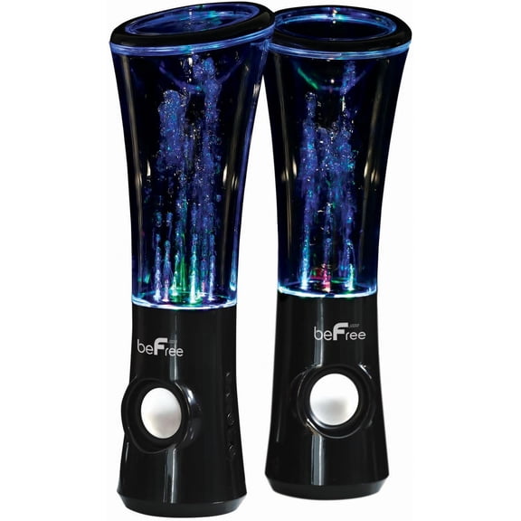 beFree Sound Multimedia Sound Reactive Color Changing LED and Dancing Water Bluetooth Computer Speakers