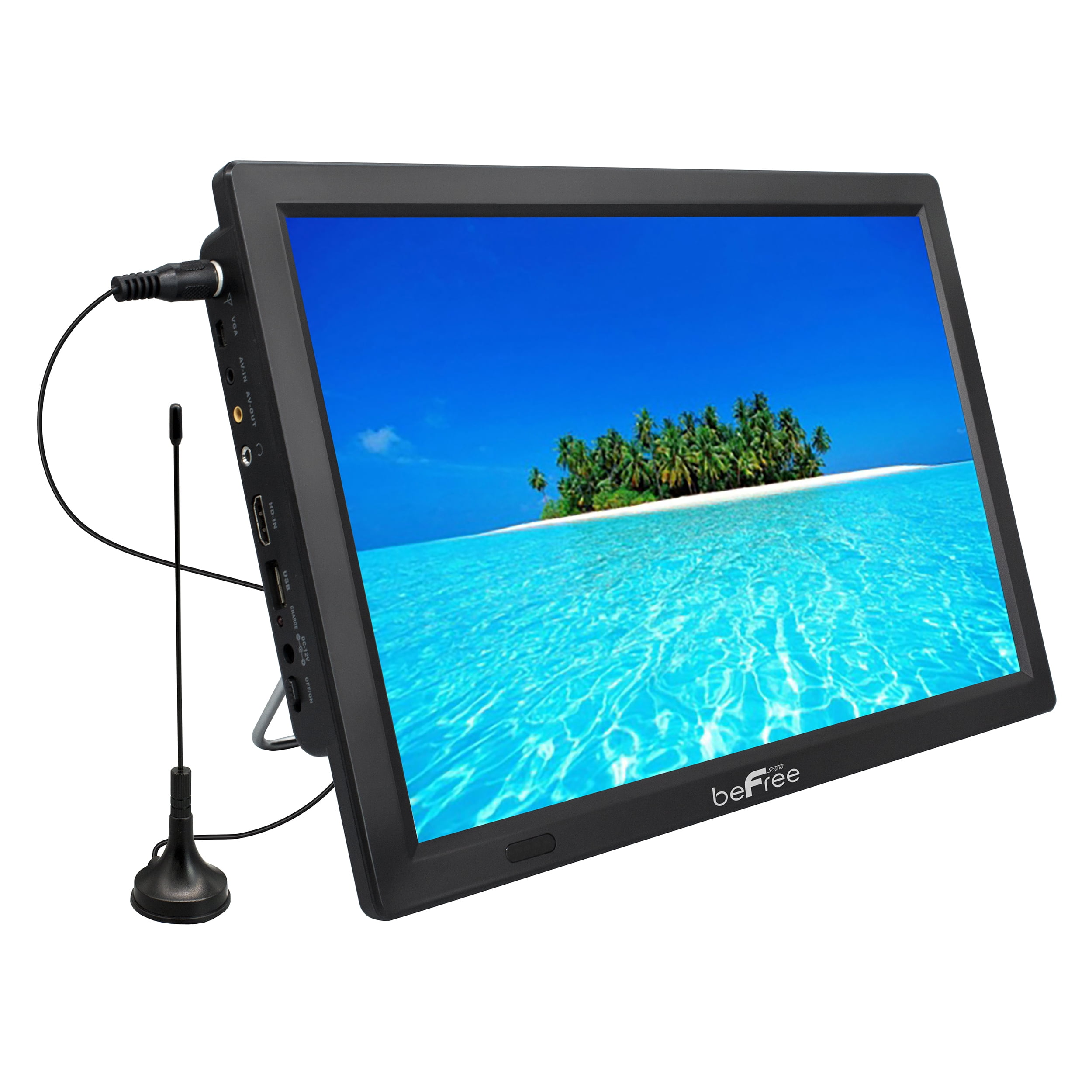 høj til gispende beFree Sound Portable 14 Inch LED TV with HDMI, SD/MMC, USB, VGA, AV In/Out  and Built-in Digital Tuner in Black - Walmart.com