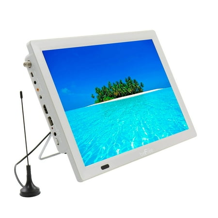beFree Sound Portable 14 Inch LED TV with HDMI, SD/MMC, USB, VGA, AV In/Out and Built-in Digital Tuner in Gray