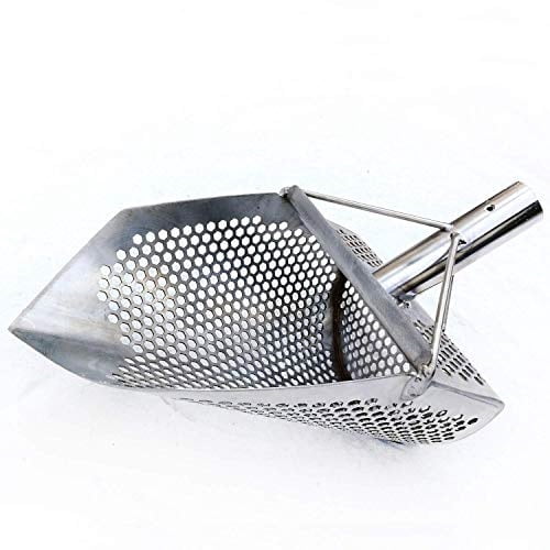 CooB 11.5" x 7" Stainless Steel Sand Scoop - Hexagon Holes